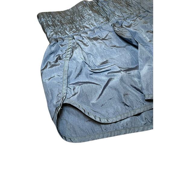 Free People FP Movement Women Small Way Home Shorts Shiny Deep Blue High Waist - Picture 5 of 10